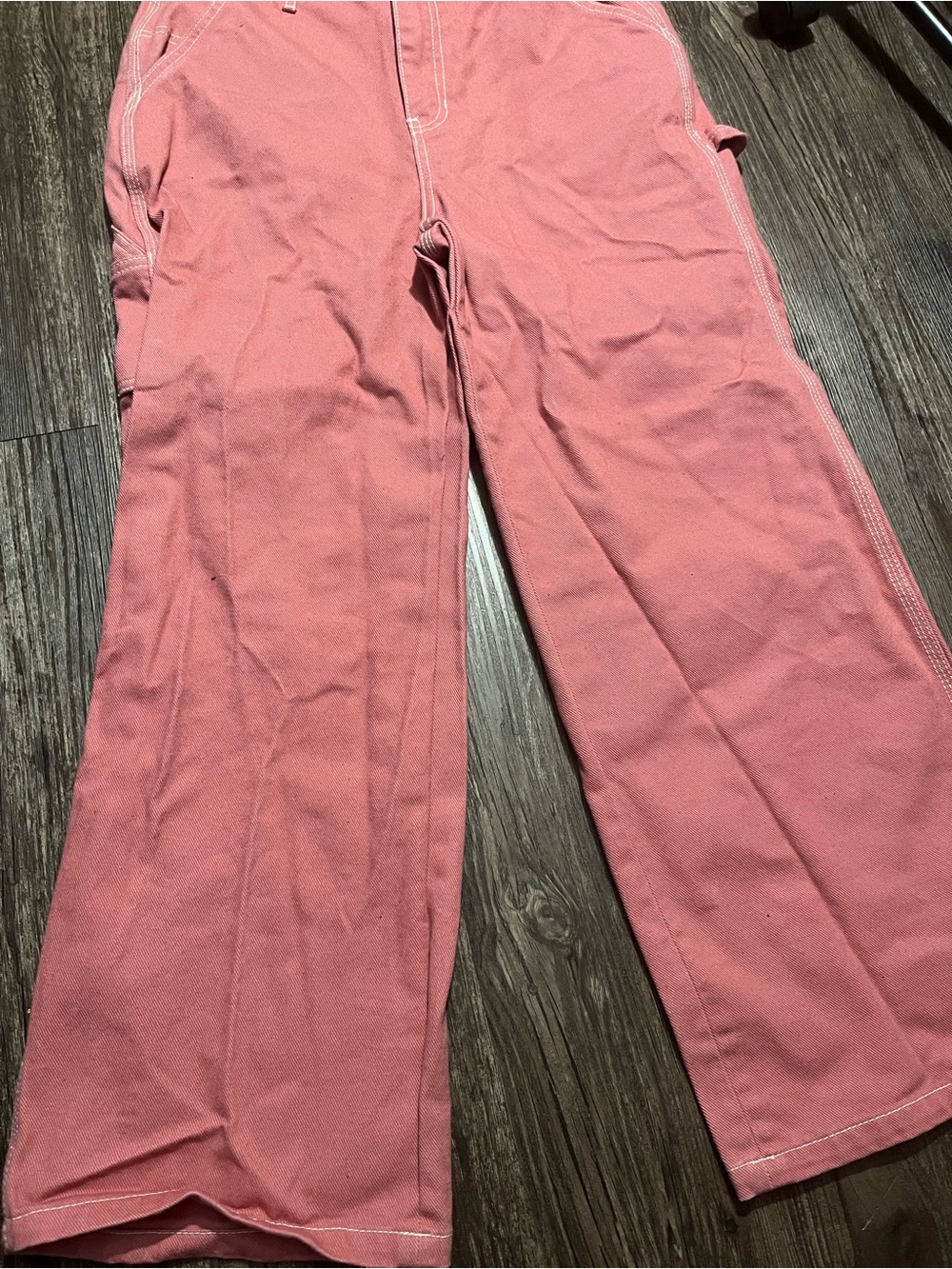 American Apparel Pink Wide-Leg Kids Cargo Pants